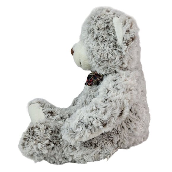 FAO Schwarz Classic Bear Plush Brown 17" Mottle Bow Tie Smiling Curly Swirl 2017 - Picture 4 of 11